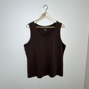 Kim Rogers Brown Cotton Tank XL